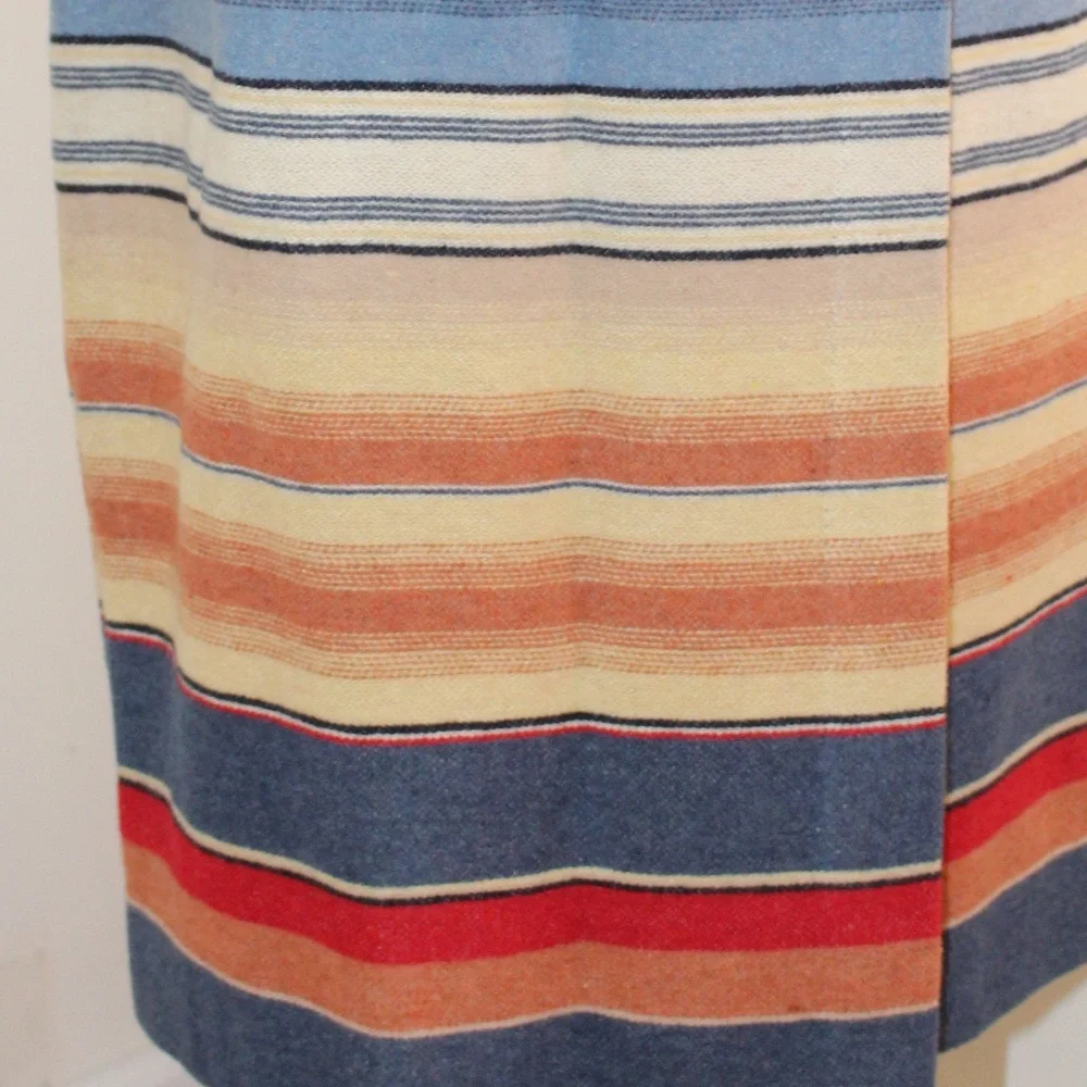 Express, Vintage Navajo wool blend Striped Midi wrap Skirt with button closure - Picture 4 of 10